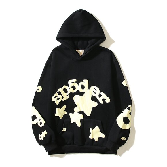 Men's Sp5der Printed Black Hoodie M - Picture 1 of 2